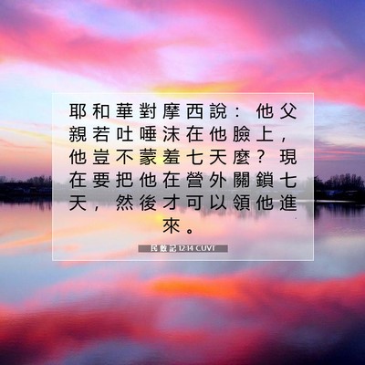 Picture 07 - 民 數 記 12:14 CUVT - 耶 和 華 對 摩 西 說 ： 他 父 親 若 - Bible Verse Picture