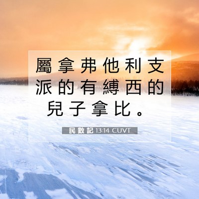 Picture 07 - 民 數 記 13:14 CUVT - 屬 拿 弗 他 利 支 派 的 有 縛 西 的 - Bible Verse Picture