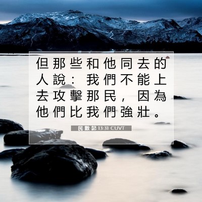 Picture 07 - 民 數 記 13:31 CUVT - 但 那 些 和 他 同 去 的 人 說 ： 我 - Bible Verse Picture