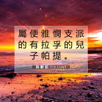Picture 07 - 民 數 記 13:9 CUVT - 屬 便 雅 憫 支 派 的 有 拉 孚 的 兒 - Bible Verse Picture
