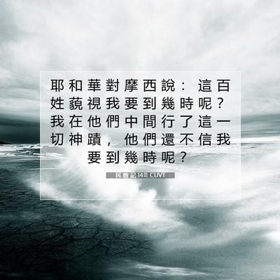 Picture 07 - 民 數 記 14:11 CUVT - 耶 和 華 對 摩 西 說 ： 這 百 姓 藐 - Bible Verse Picture