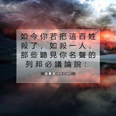 Picture 07 - 民 數 記 14:15 CUVT - 如 今 你 若 把 這 百 姓 殺 了 ， 如 - Bible Verse Picture
