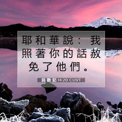 Picture 07 - 民 數 記 14:20 CUVT - 耶 和 華 說 ： 我 照 著 你 的 話 赦 - Bible Verse Picture