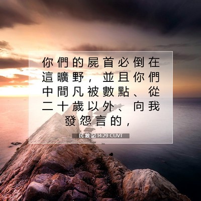 Picture 07 - 民 數 記 14:29 CUVT - 你 們 的 屍 首 必 倒 在 這 曠 野 ， - Bible Verse Picture