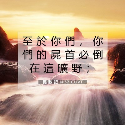 Picture 07 - 民 數 記 14:32 CUVT - 至 於 你 們 ， 你 們 的 屍 首 必 倒 - Bible Verse Picture