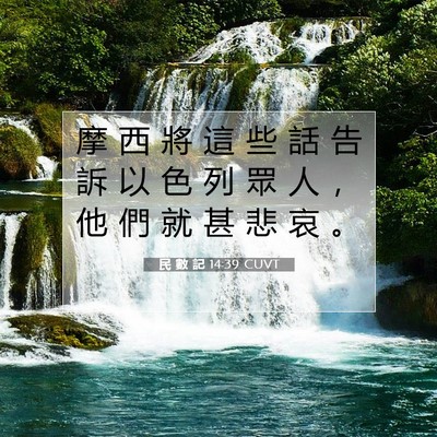 Picture 07 - 民 數 記 14:39 CUVT - 摩 西 將 這 些 話 告 訴 以 色 列 眾 - Bible Verse Picture