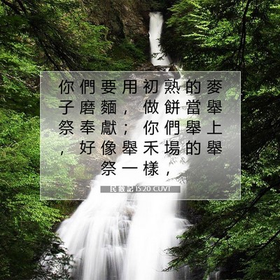 Picture 07 - 民 數 記 15:20 CUVT - 你 們 要 用 初 熟 的 麥 子 磨 麵 ， - Bible Verse Picture