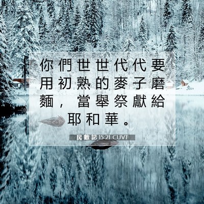 Picture 07 - 民 數 記 15:21 CUVT - 你 們 世 世 代 代 要 用 初 熟 的 麥 - Bible Verse Picture
