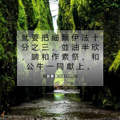 Picture 07 - 民 數 記 15:9 CUVT - 就 要 把 細 麵 伊 法 十 分 之 三 ， - Bible Verse Picture