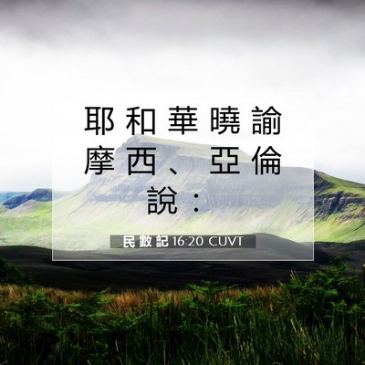 Picture 07 - 民 數 記 16:20 CUVT - 耶 和 華 曉 諭 摩 西 、 亞 倫 說 - Bible Verse Picture