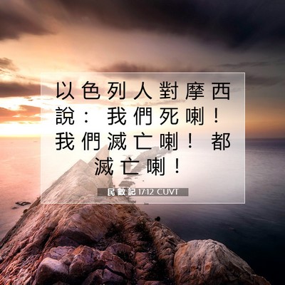 Picture 07 - 民 數 記 17:12 CUVT - 以 色 列 人 對 摩 西 說 ： 我 們 死 - Bible Verse Picture