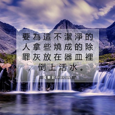 Picture 07 - 民 數 記 19:17 CUVT - 要 為 這 不 潔 淨 的 人 拿 些 燒 成 - Bible Verse Picture