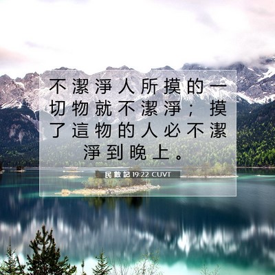 Picture 07 - 民 數 記 19:22 CUVT - 不 潔 淨 人 所 摸 的 一 切 物 就 不 - Bible Verse Picture