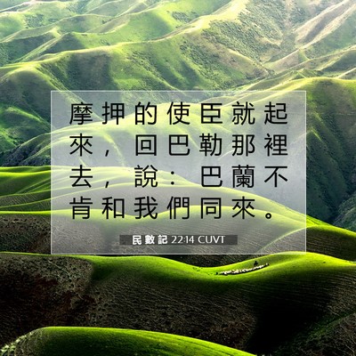 Picture 07 - 民 數 記 22:14 CUVT - 摩 押 的 使 臣 就 起 來 ， 回 巴 勒 - Bible Verse Picture