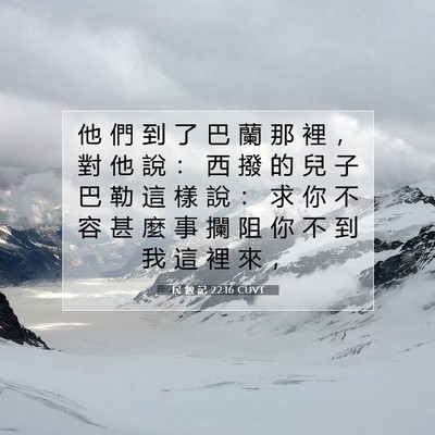 Picture 07 - 民 數 記 22:16 CUVT - 他 們 到 了 巴 蘭 那 裡 ， 對 他 說 - Bible Verse Picture