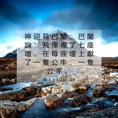 Picture 07 - 民 數 記 23:4 CUVT - 神 迎 見 巴 蘭 ； 巴 蘭 說 ： 我 豫 - Bible Verse Picture