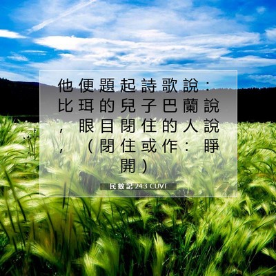 Picture 07 - 民 數 記 24:3 CUVT - 他 便 題 起 詩 歌 說 ： 比 珥 的 兒 - Bible Verse Picture