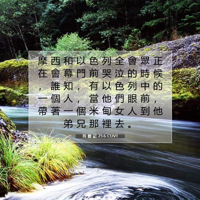 Picture 07 - 民 數 記 25:6 CUVT - 摩 西 和 以 色 列 全 會 眾 正 在 會 - Bible Verse Picture