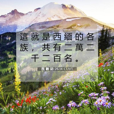 Picture 07 - 民 數 記 26:14 CUVT - 這 就 是 西 緬 的 各 族 ， 共 有 二 - Bible Verse Picture