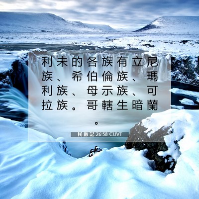 Picture 07 - 民 數 記 26:58 CUVT - 利 未 的 各 族 有 立 尼 族 、 希 伯 - Bible Verse Picture