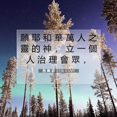 Picture 07 - 民 數 記 27:16 CUVT - 願 耶 和 華 萬 人 之 靈 的 神 ， 立 - Bible Verse Picture