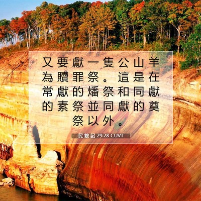 Picture 07 - 民 數 記 29:28 CUVT - 又 要 獻 一 隻 公 山 羊 為 贖 罪 祭 - Bible Verse Picture