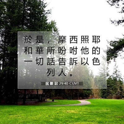 Picture 07 - 民 數 記 29:40 CUVT - 於 是 ， 摩 西 照 耶 和 華 所 吩 咐 - Bible Verse Picture