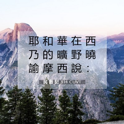 Picture 07 - 民 數 記 3:14 CUVT - 耶 和 華 在 西 乃 的 曠 野 曉 諭 摩 - Bible Verse Picture