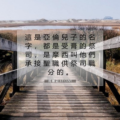 Picture 07 - 民 數 記 3:3 CUVT - 這 是 亞 倫 兒 子 的 名 字 ， 都 是 - Bible Verse Picture