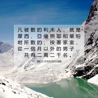 Picture 07 - 民 數 記 3:39 CUVT - 凡 被 數 的 利 未 人 ， 就 是 摩 西 - Bible Verse Picture