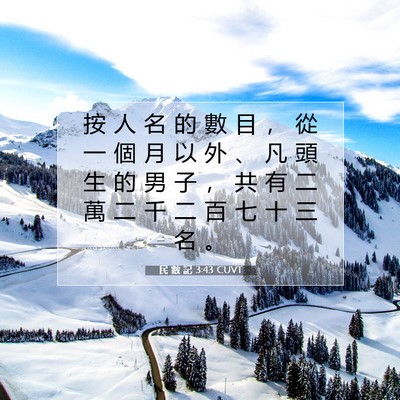 Picture 07 - 民 數 記 3:43 CUVT - 按 人 名 的 數 目 ， 從 一 個 月 以 - Bible Verse Picture