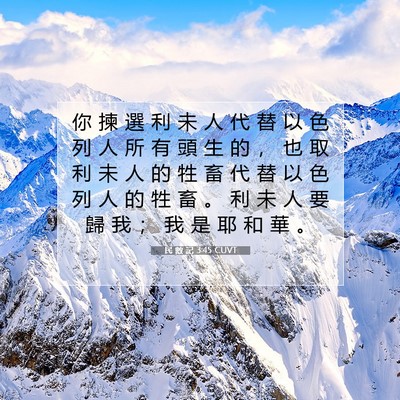 Picture 07 - 民 數 記 3:45 CUVT - 你 揀 選 利 未 人 代 替 以 色 列 人 - Bible Verse Picture