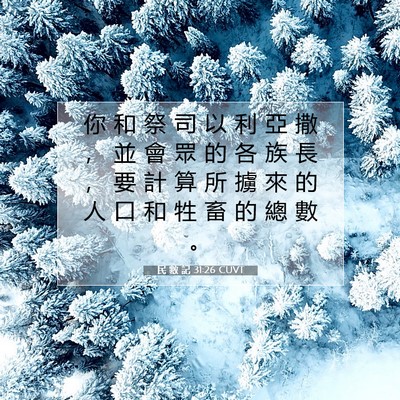 Picture 07 - 民 數 記 31:26 CUVT - 你 和 祭 司 以 利 亞 撒 ， 並 會 眾 - Bible Verse Picture