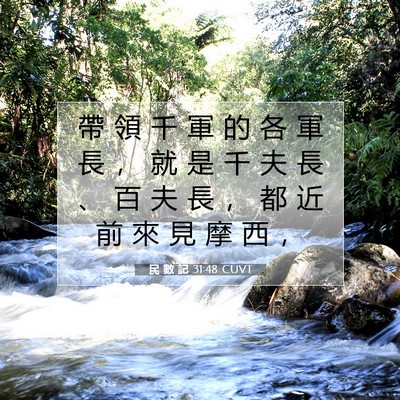 Picture 07 - 民 數 記 31:48 CUVT - 帶 領 千 軍 的 各 軍 長 ， 就 是 千 - Bible Verse Picture