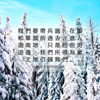 Picture 07 - 民 數 記 32:32 CUVT - 我 們 要 帶 兵 器 ， 在 耶 和 華 面 - Bible Verse Picture