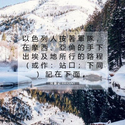 Picture 07 - 民 數 記 33:1 CUVT - 以 色 列 人 按 著 軍 隊 ， 在 摩 西 - Bible Verse Picture
