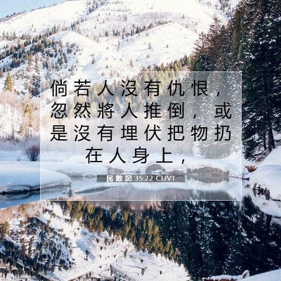 Picture 07 - 民 數 記 35:22 CUVT - 倘 若 人 沒 有 仇 恨 ， 忽 然 將 人 - Bible Verse Picture