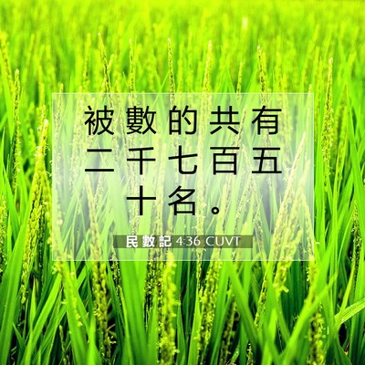 Picture 07 - 民 數 記 4:36 CUVT - 被 數 的 共 有 二 千 七 百 五 十 名 - Bible Verse Picture