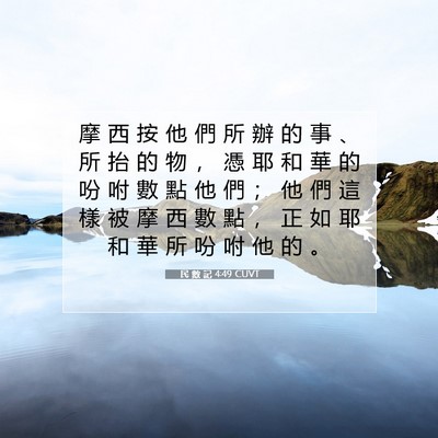 Picture 07 - 民 數 記 4:49 CUVT - 摩 西 按 他 們 所 辦 的 事 、 所 抬 - Bible Verse Picture