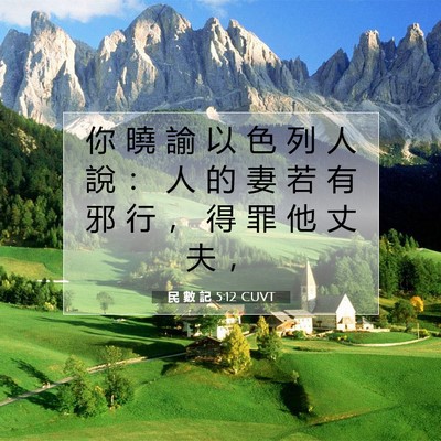 Picture 07 - 民 數 記 5:12 CUVT - 你 曉 諭 以 色 列 人 說 ： 人 的 妻 - Bible Verse Picture
