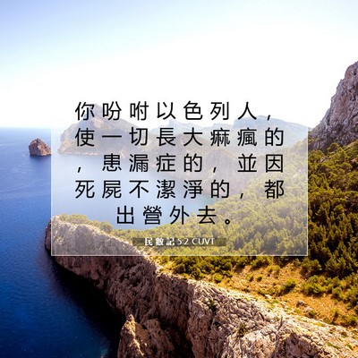 Picture 07 - 民 數 記 5:2 CUVT - 你 吩 咐 以 色 列 人 ， 使 一 切 長 - Bible Verse Picture