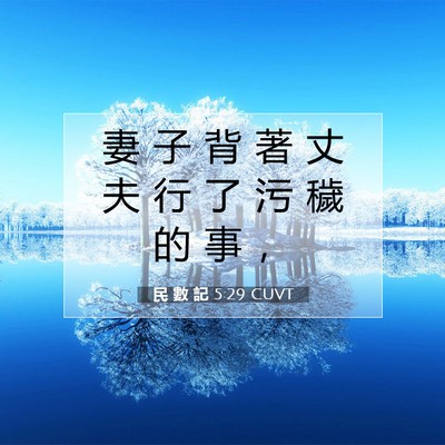 Picture 07 - 民 數 記 5:29 CUVT - 妻 子 背 著 丈 夫 行 了 污 穢 的 事 - Bible Verse Picture