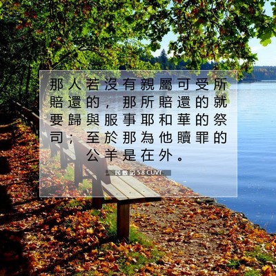 Picture 07 - 民 數 記 5:8 CUVT - 那 人 若 沒 有 親 屬 可 受 所 賠 還 - Bible Verse Picture