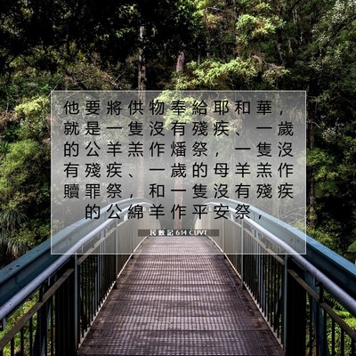 Picture 07 - 民 數 記 6:14 CUVT - 他 要 將 供 物 奉 給 耶 和 華 ， 就 - Bible Verse Picture