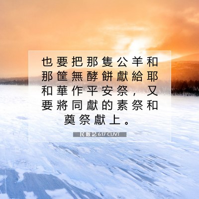 Picture 07 - 民 數 記 6:17 CUVT - 也 要 把 那 隻 公 羊 和 那 筐 無 酵 - Bible Verse Picture