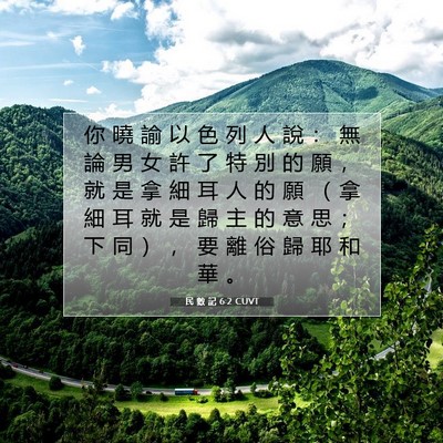Picture 07 - 民 數 記 6:2 CUVT - 你 曉 諭 以 色 列 人 說 ： 無 論 男 - Bible Verse Picture