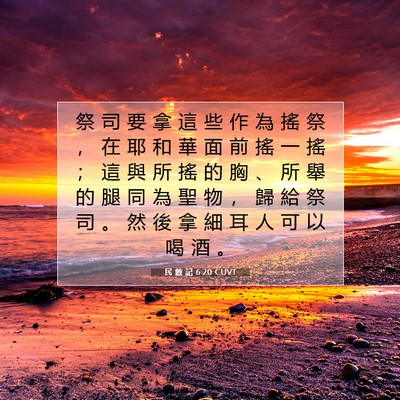 Picture 07 - 民 數 記 6:20 CUVT - 祭 司 要 拿 這 些 作 為 搖 祭 ， 在 - Bible Verse Picture