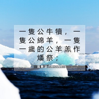 Picture 07 - 民 數 記 7:39 CUVT - 一 隻 公 牛 犢 ， 一 隻 公 綿 羊 ， - Bible Verse Picture