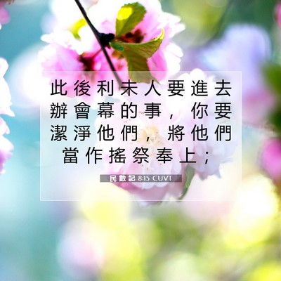 Picture 07 - 民 數 記 8:15 CUVT - 此 後 利 未 人 要 進 去 辦 會 幕 的 - Bible Verse Picture