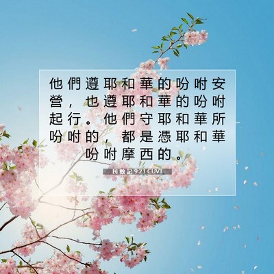 Picture 07 - 民 數 記 9:23 CUVT - 他 們 遵 耶 和 華 的 吩 咐 安 營 ， - Bible Verse Picture